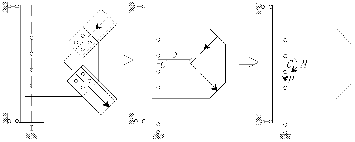 Semi-rigidity detection method for angle steel-gusset plate connection node in power transmission angle steel tower structure