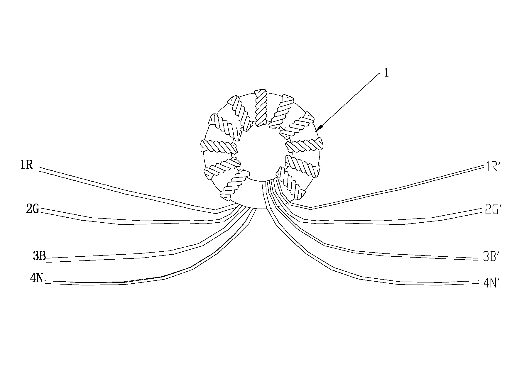 Filtering assembly used for connector and coil winding method