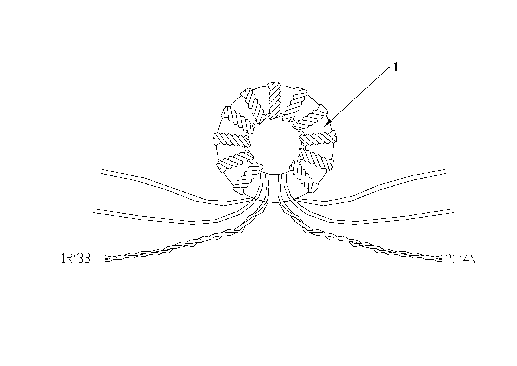 Filtering assembly used for connector and coil winding method