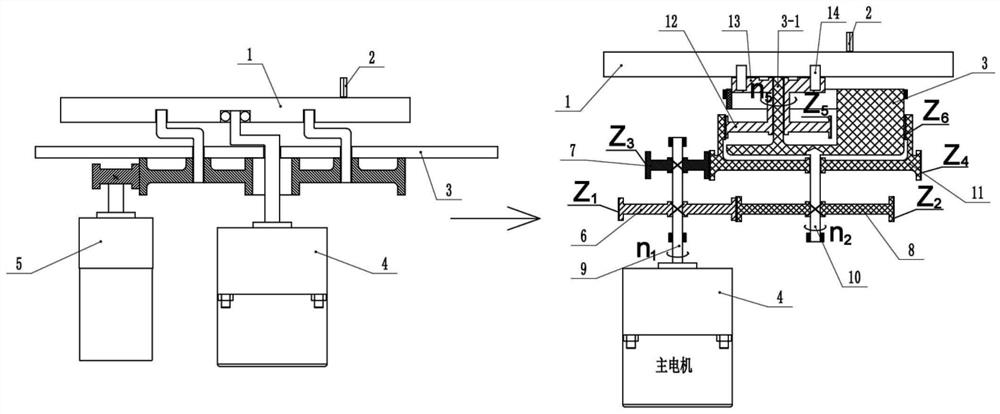 Single motor input optical fiber grinding machine core assembly