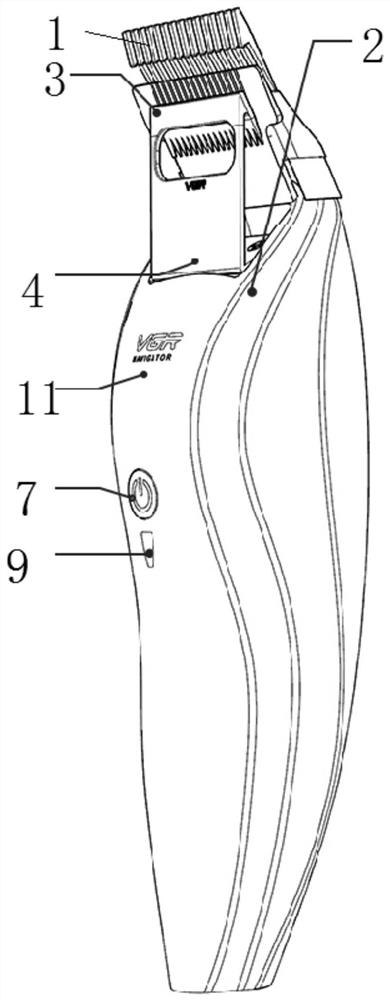 Air pump and air bag type propelling up-down reciprocating motion hair clipper