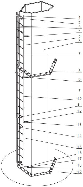 Steel pipe pole ladder stand capable of preventing climbing