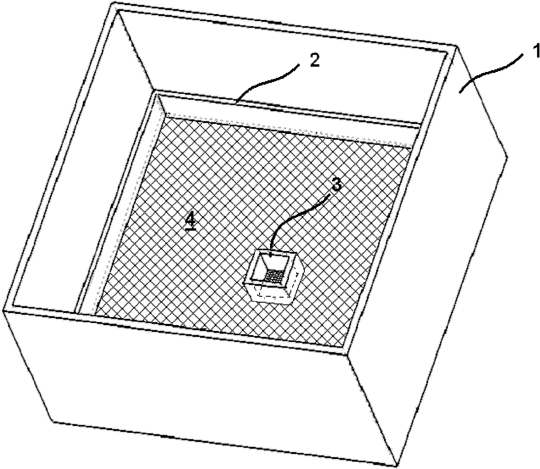 Seeding mold for growing silicon crystals by using orientated solidification method and crystal growing method