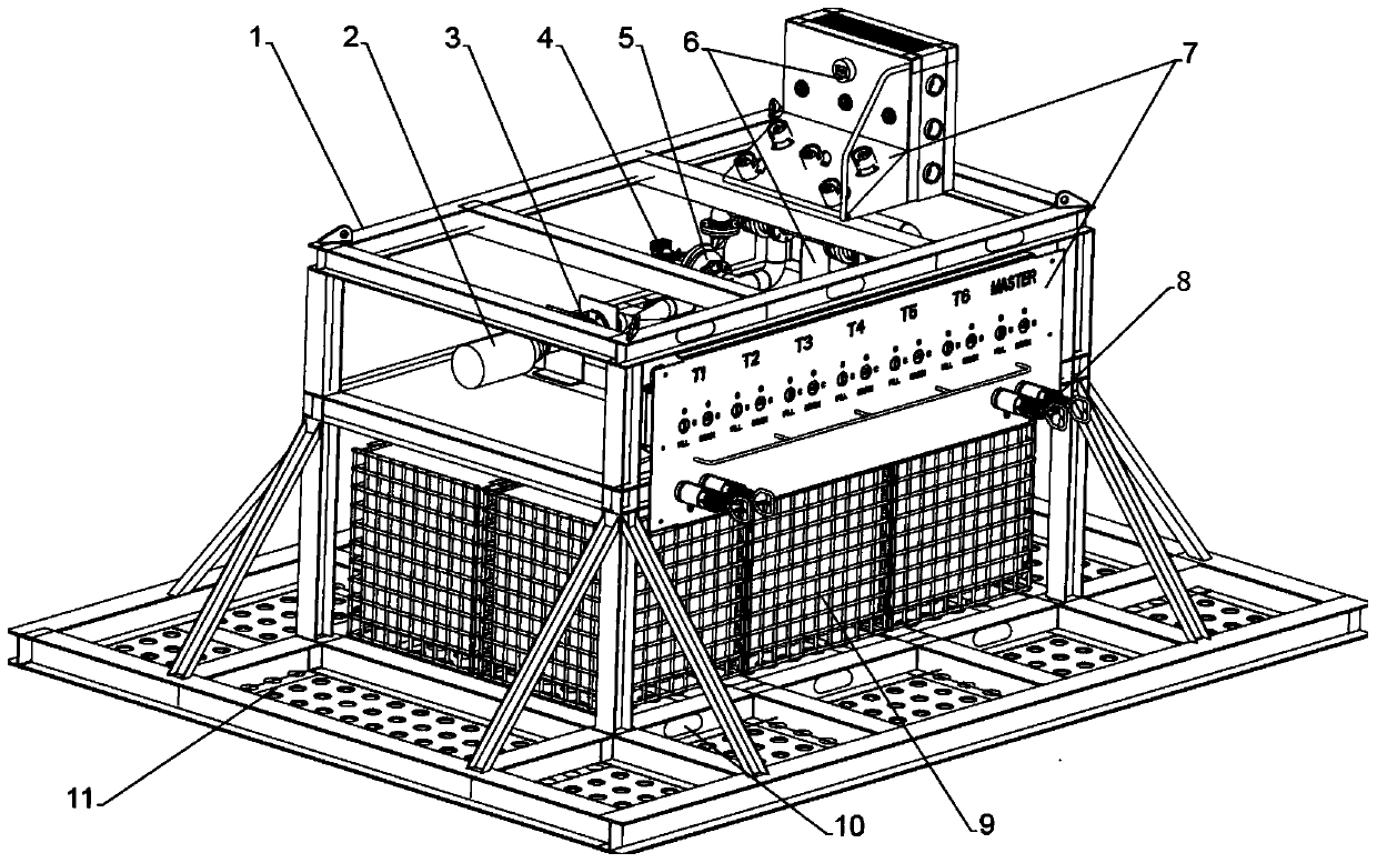 Device applicable to pipe washing work of deep sea oil and gas pipeline