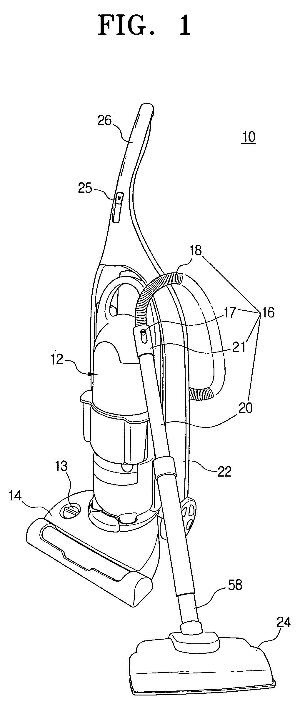 Upright vacuum cleaner having wet cleaning function