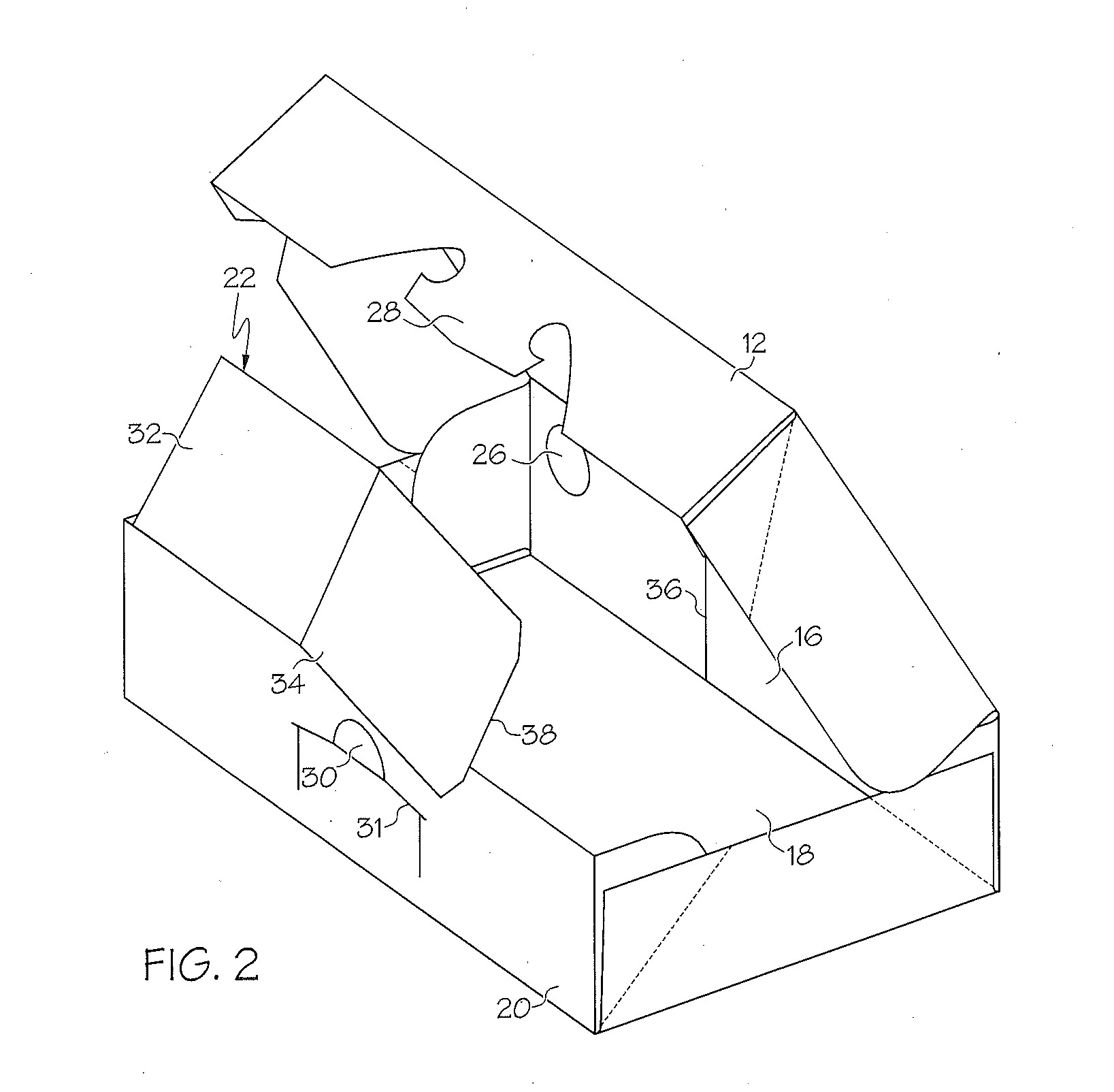 Carton with foldout partition