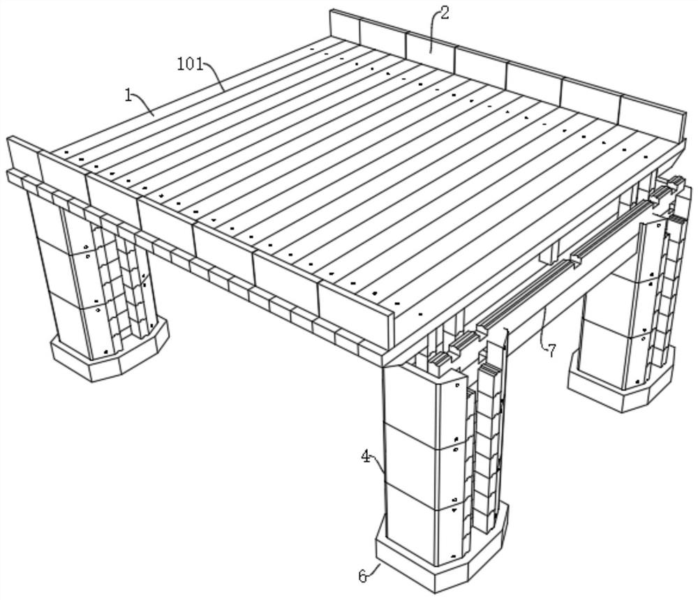 Wooden bridge and installation process thereof