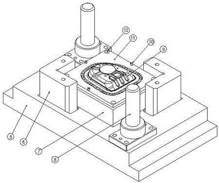 Drawing die for sheet metal part of automobile shock absorber