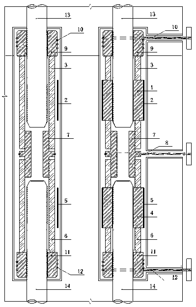 Side wall open-hole anchoring bidirectional off-position rod piece connector