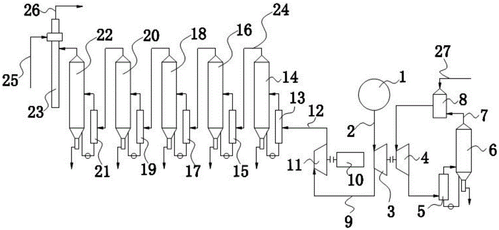 MVR and ME combined heat and power generation salt production system and technology thereof