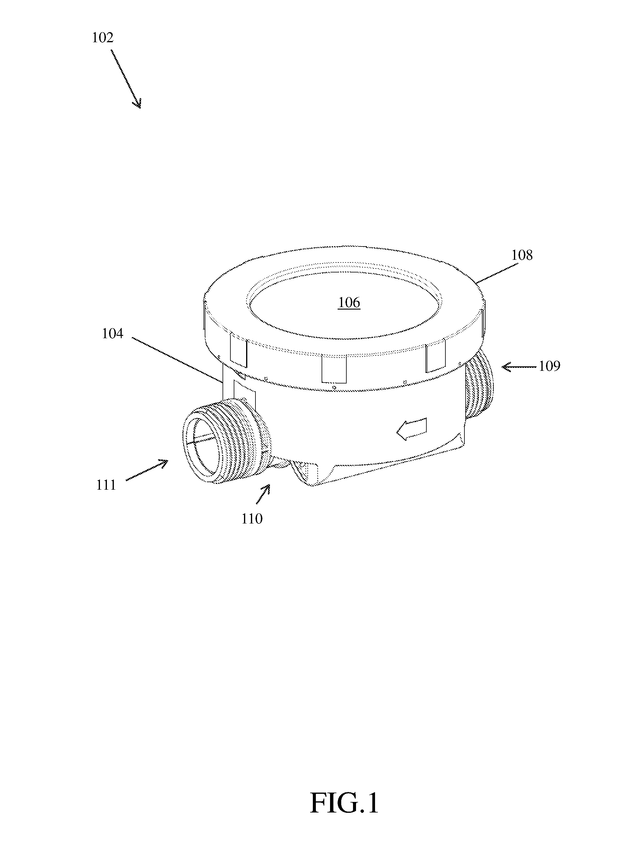 Consumption meter housing with feed through for external communication equipment