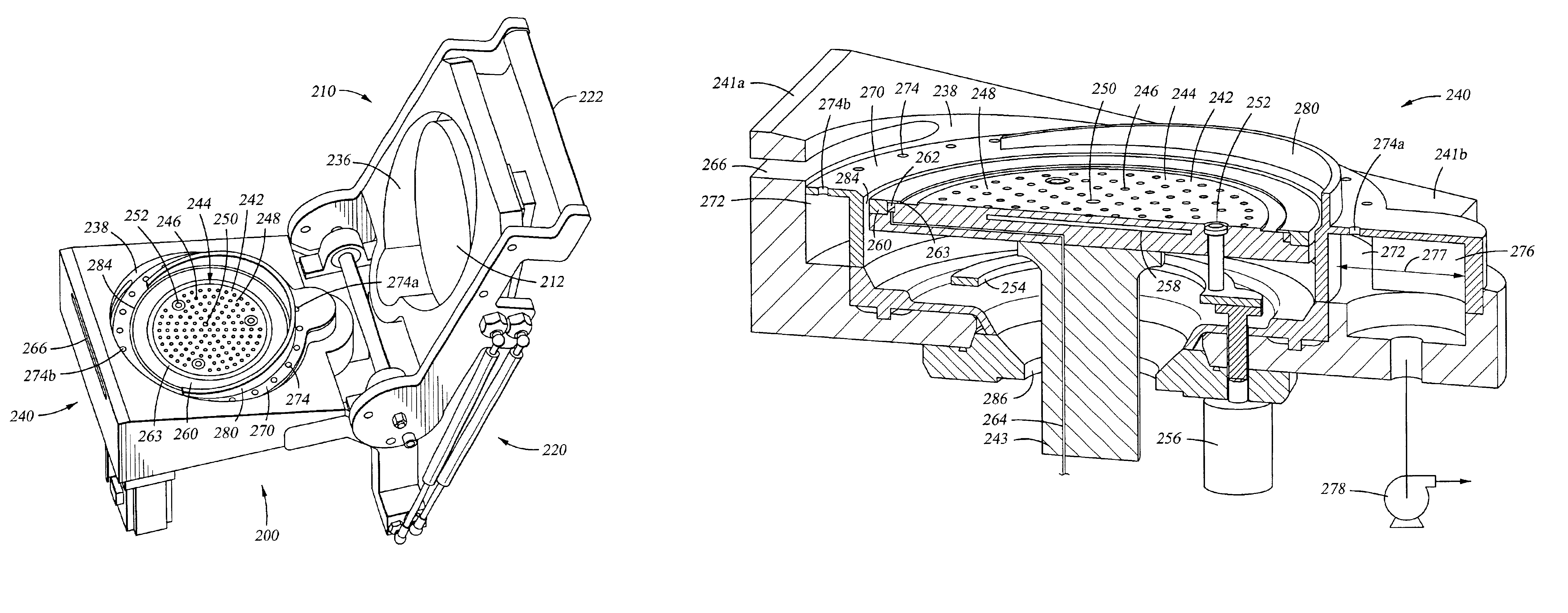 Clamshell and small volume chamber with fixed substrate support