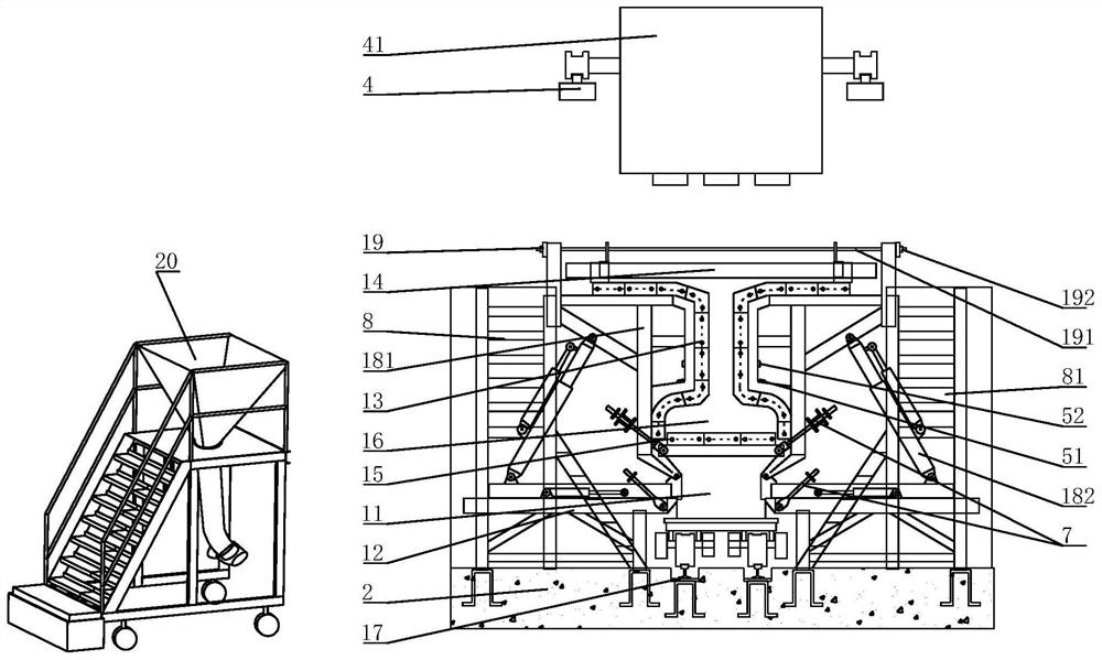 Pouring system and method for automatic prefabricated T beam