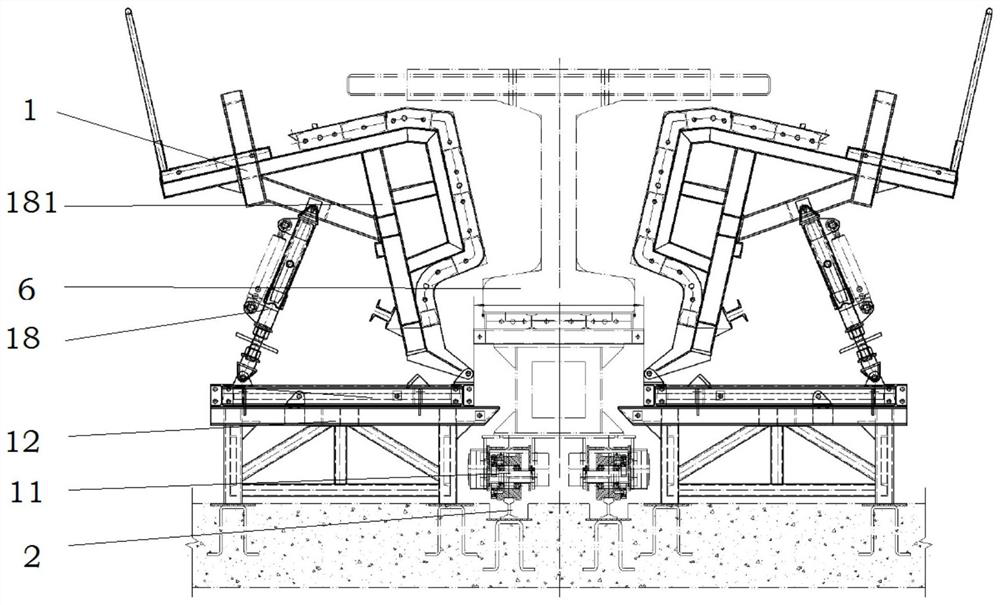 Pouring system and method for automatic prefabricated T beam