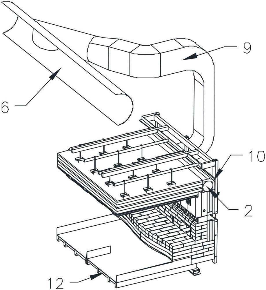 Combustion supporting air heating and energy storing energy-saving roller kiln