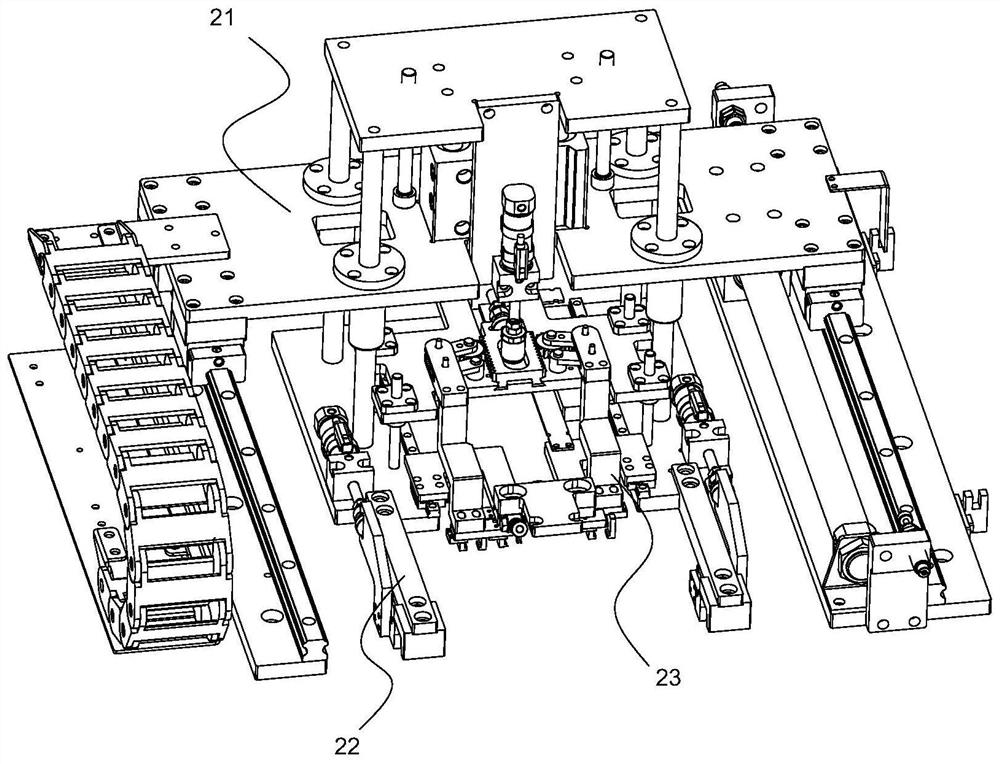 Data line clamping mechanism and data line feeding device for forming data line plug