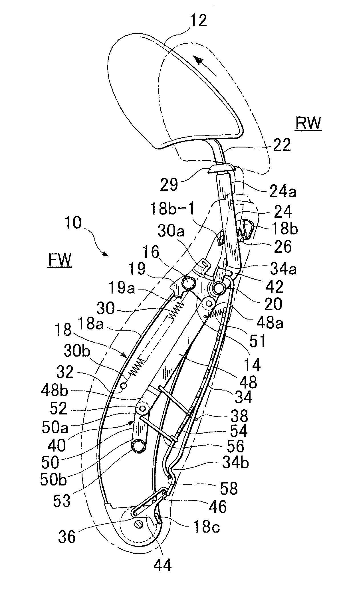 Seat back structure of vehicle seat