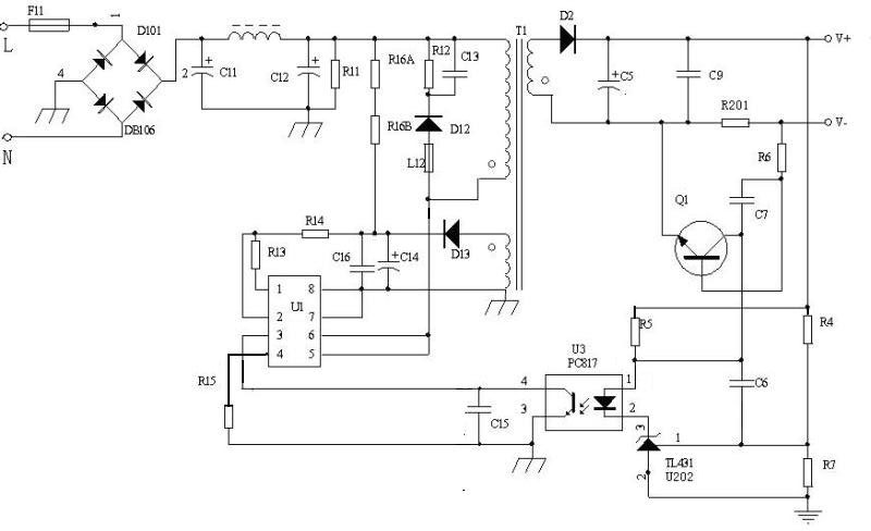 Novel LED (light emitting diode) lighting driving power supply