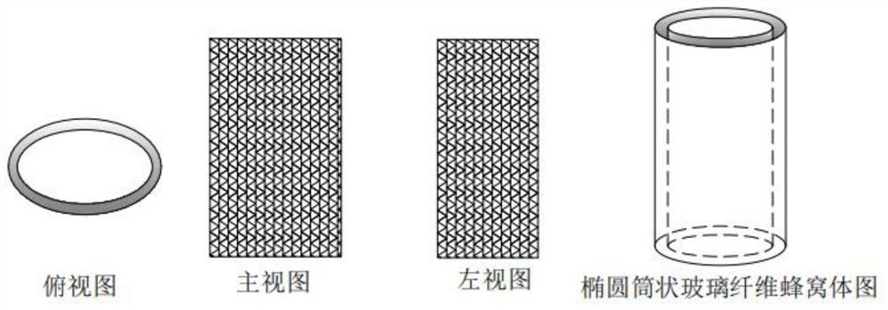 Preparation method of flexible glass fiber honeycomb body