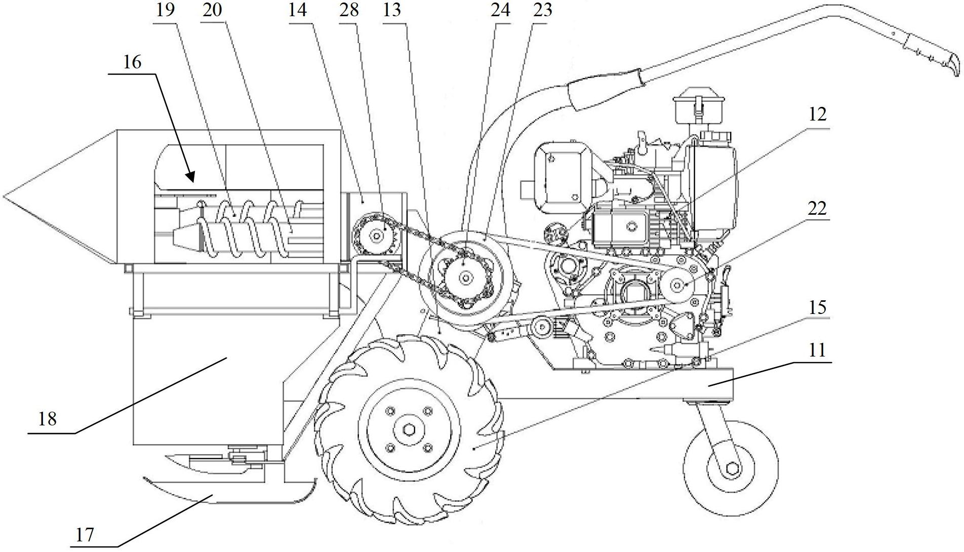 Miniature corn harvester