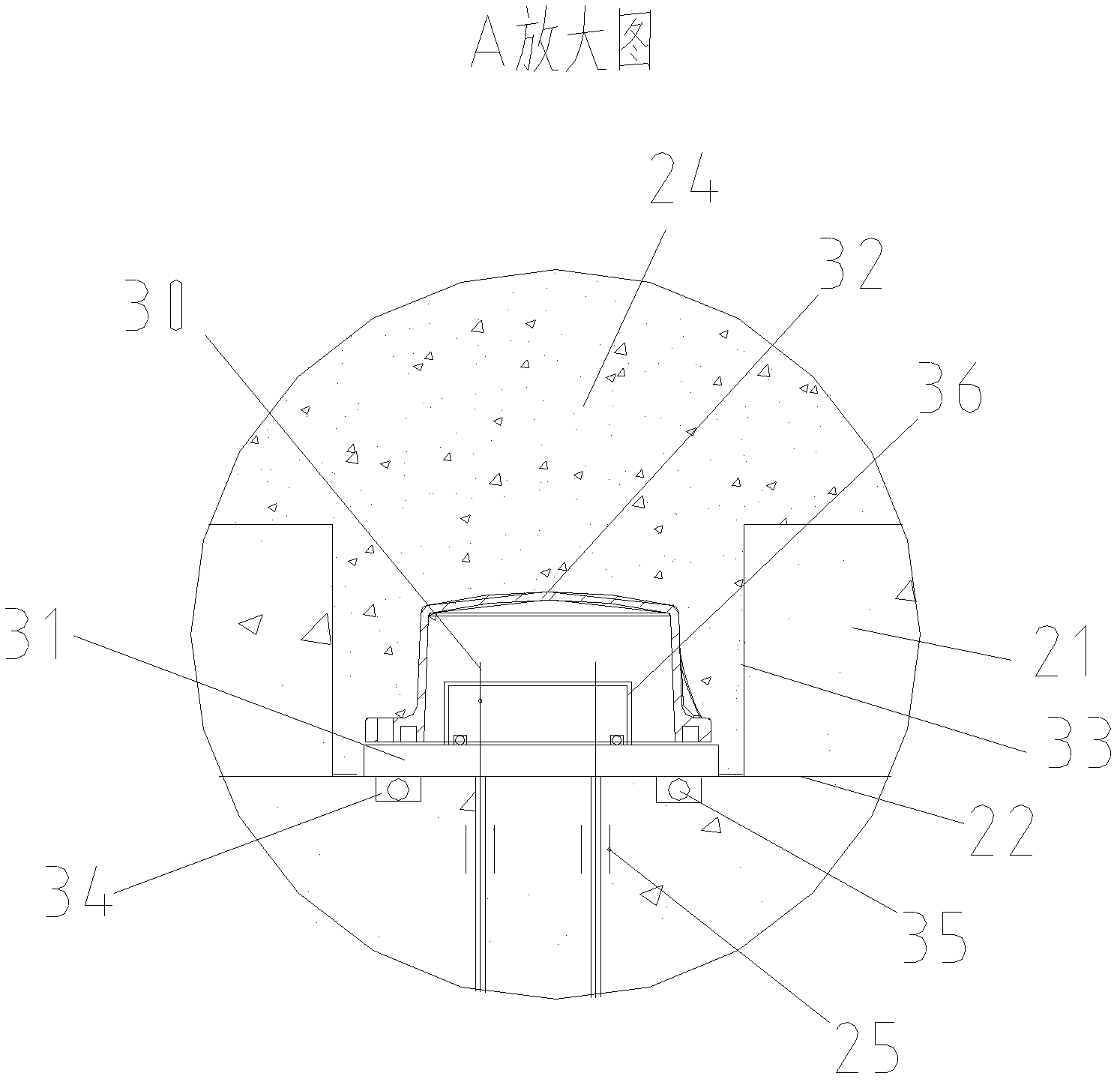 Waterproof node for steel strand