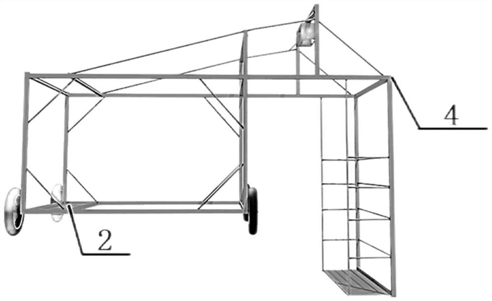 Movable trolley for bridge guardrail formwork assembly and disassembly and construction method thereof