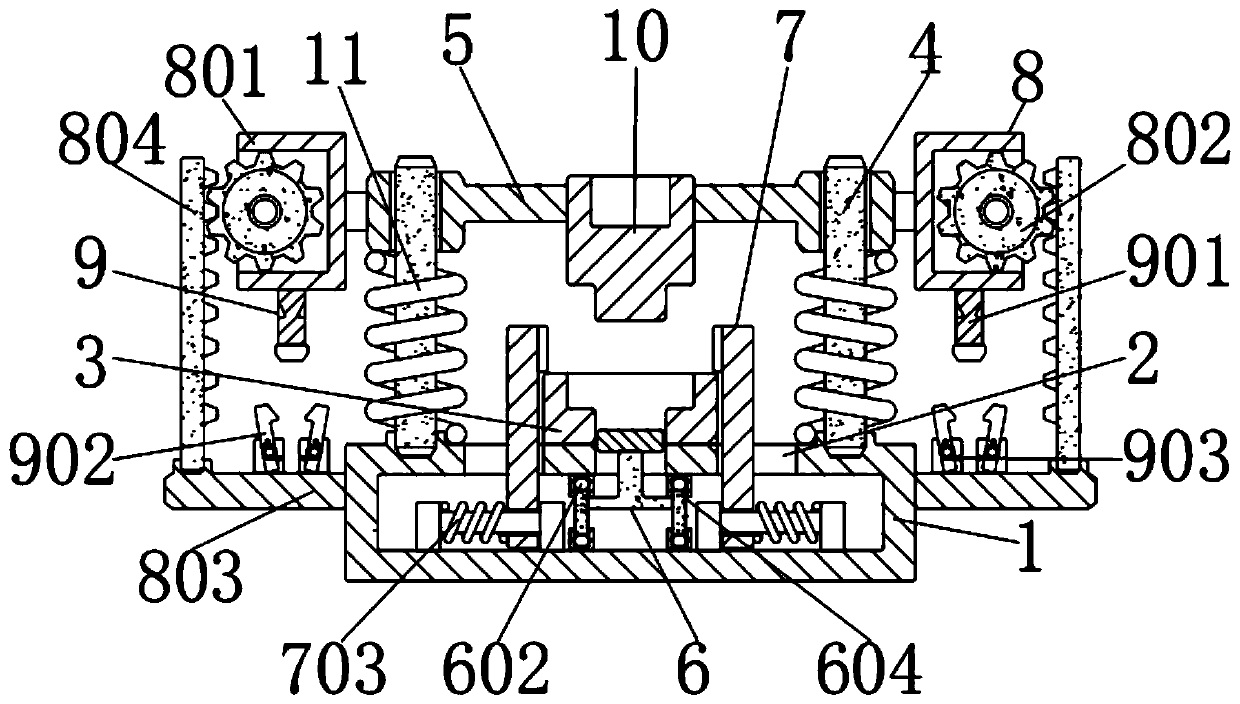 Rebound prevention hardware stamping die