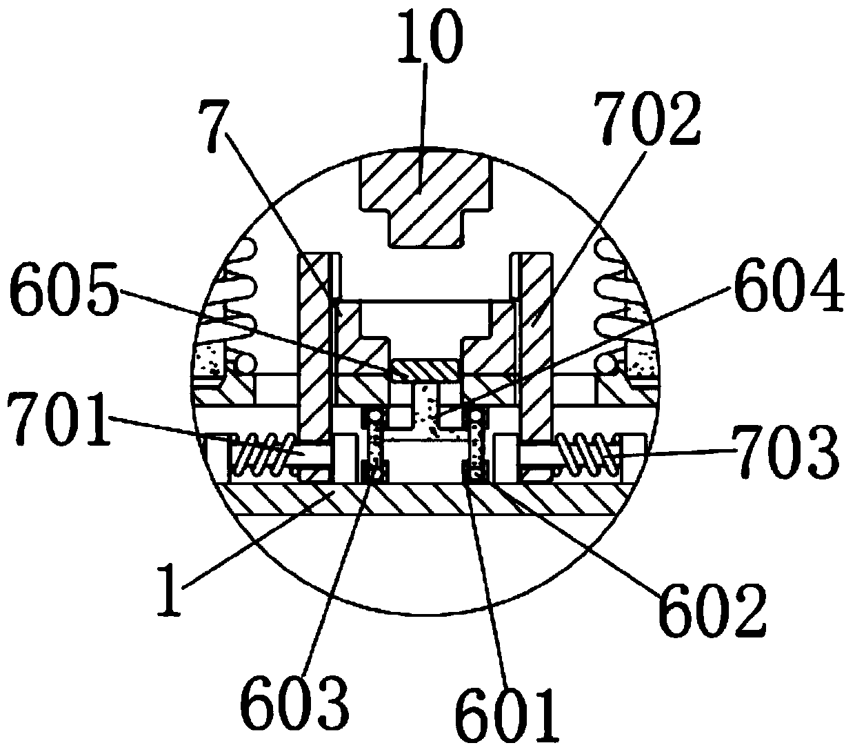 Rebound prevention hardware stamping die