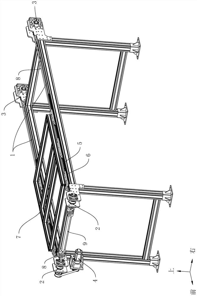 Simple walking frame structure for elevator door feeding