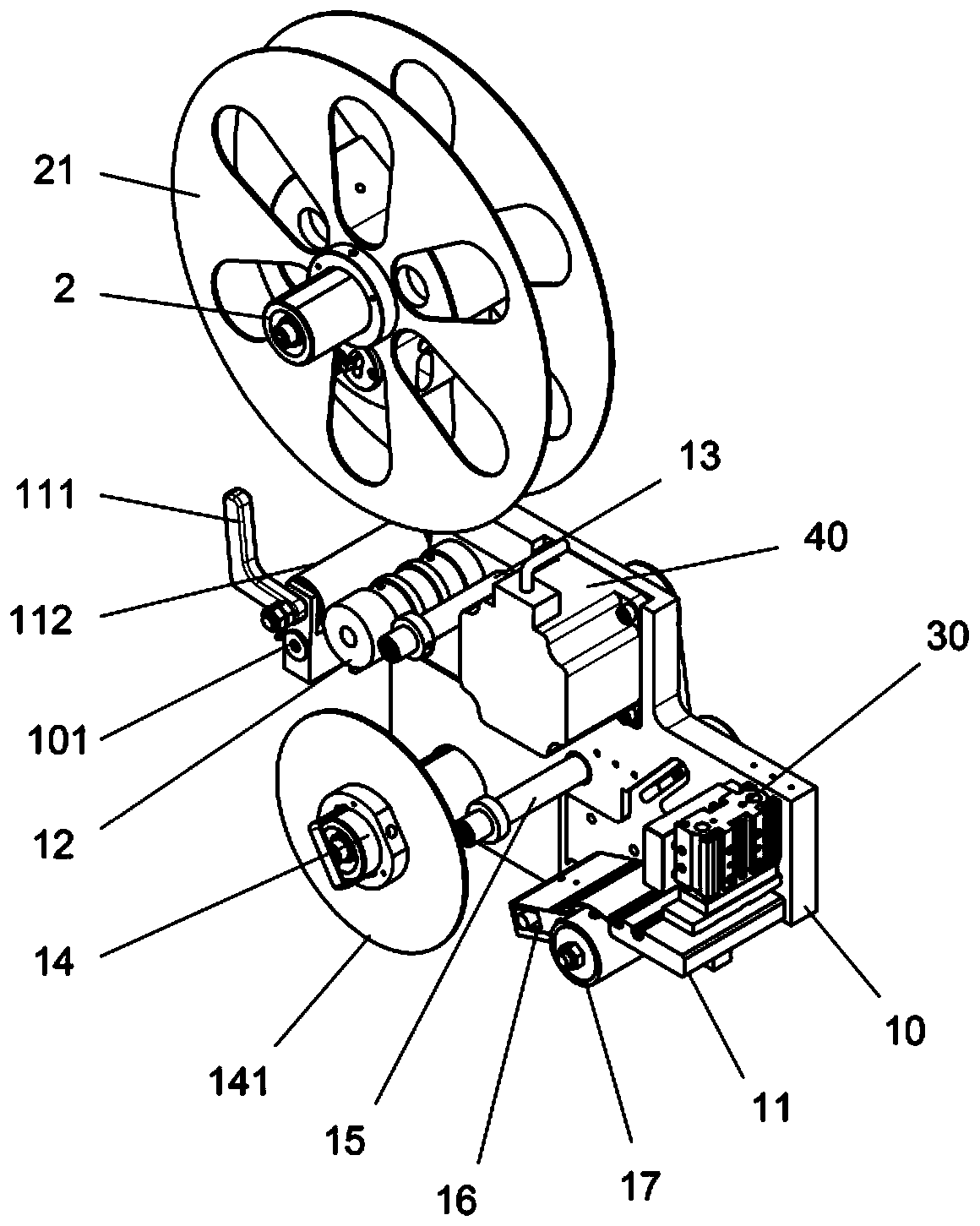 A labeling device for a pharmaceutical production line