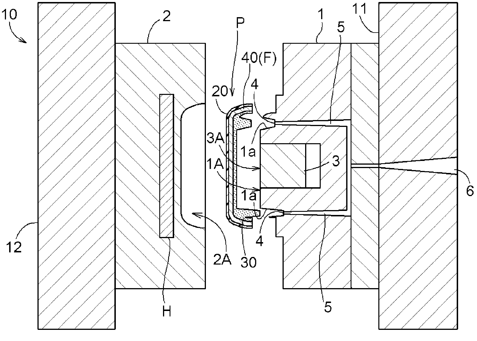 Molding die for injection molding and method for producing composite product