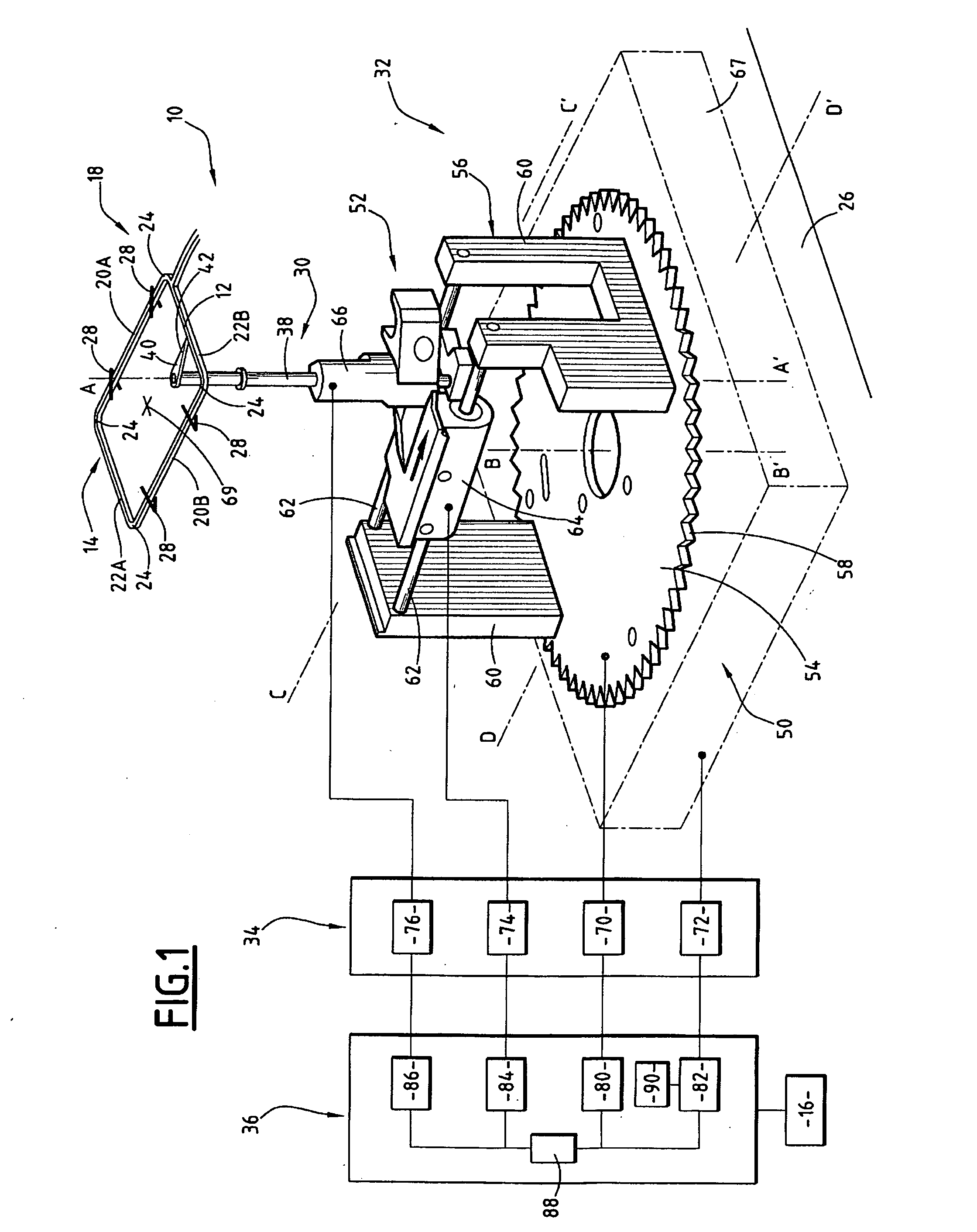 Apparatus for sensing a mount for optical lenses and associated method