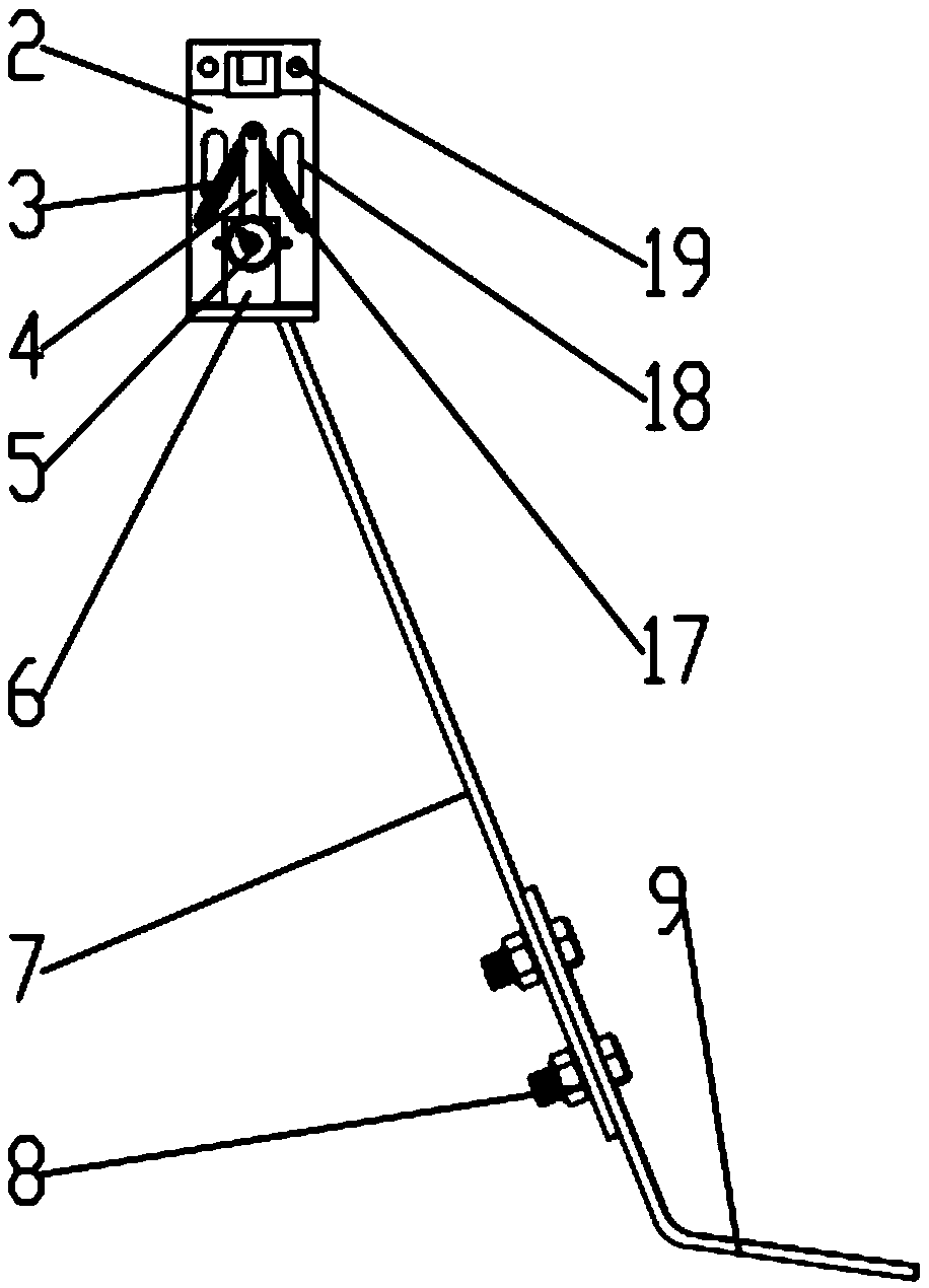 Cassava harvester digging shovel with automatic depth controlling and angle adjusting function