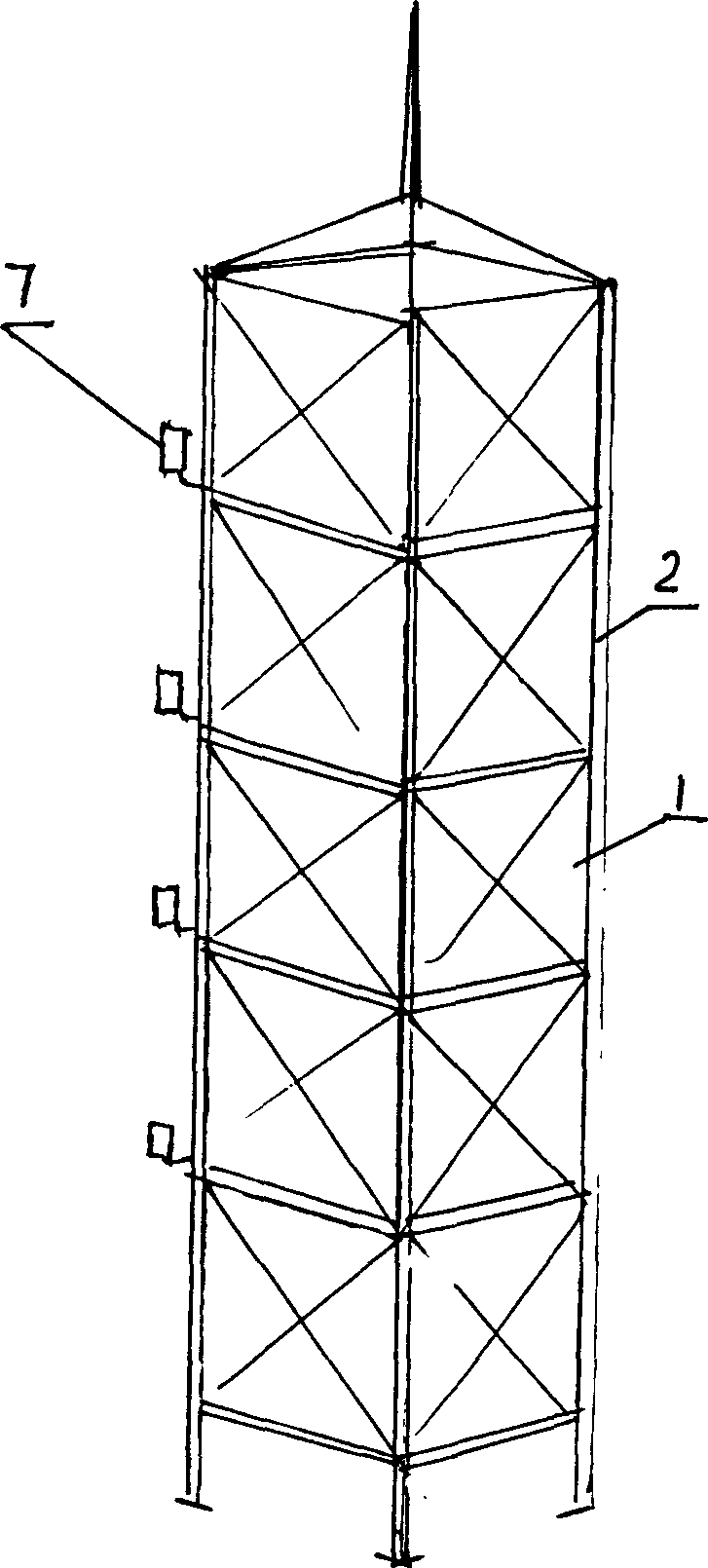 Large power hurricane resistant constant speed wind energy absorption tower