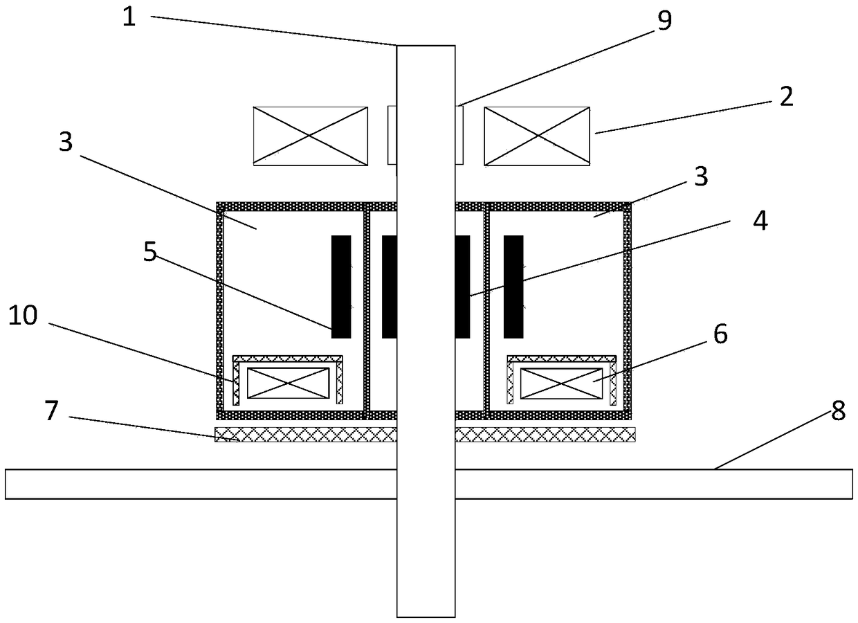 Flywheel energy storage mixed type superconducting magnetic bearing