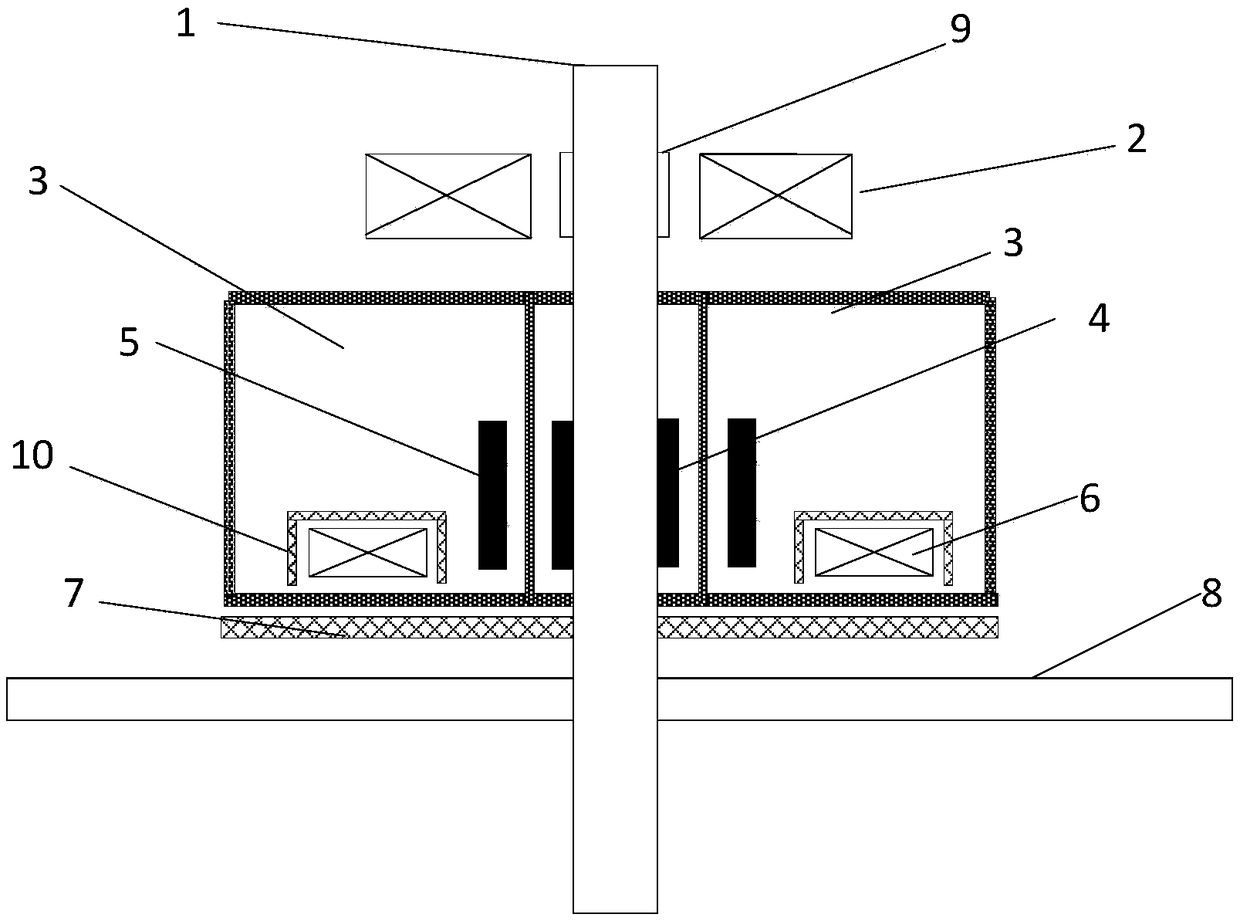 Flywheel energy storage mixed type superconducting magnetic bearing