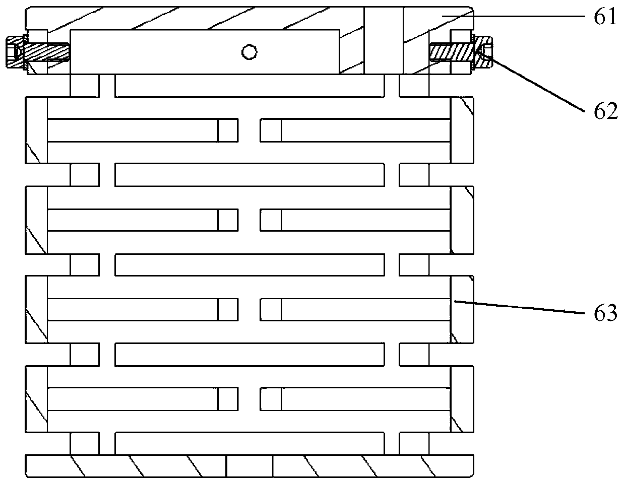 Impact-reducing support structure suitable for single machine with small heat conduction amount requirement on spacecraft