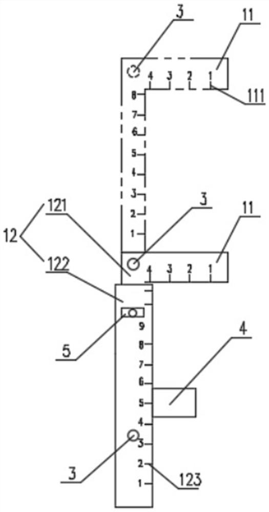 Template verticality and lateral curvature detection tool and use method thereof