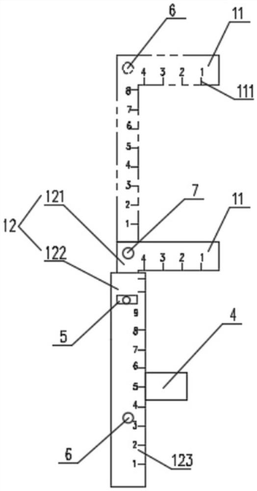 Template verticality and lateral curvature detection tool and use method thereof