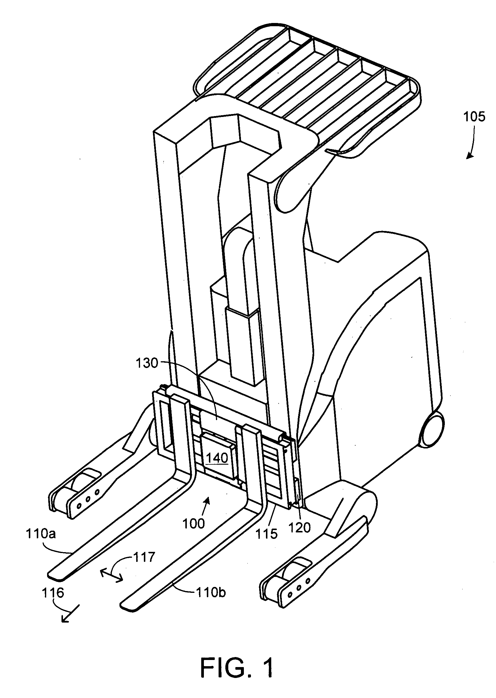 Removable mount for mounting an electronic system component on a forklift