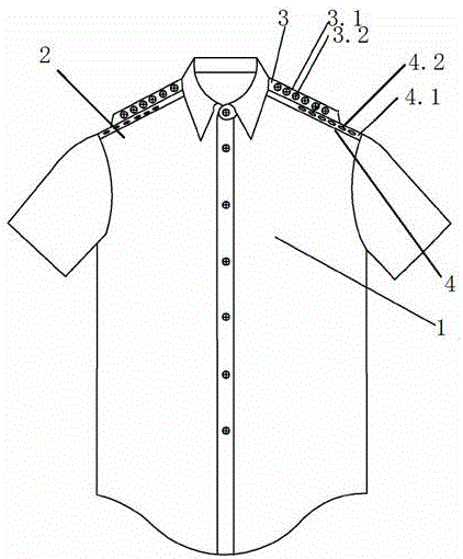 Non-electrostatic garment with stretchable shoulder parts