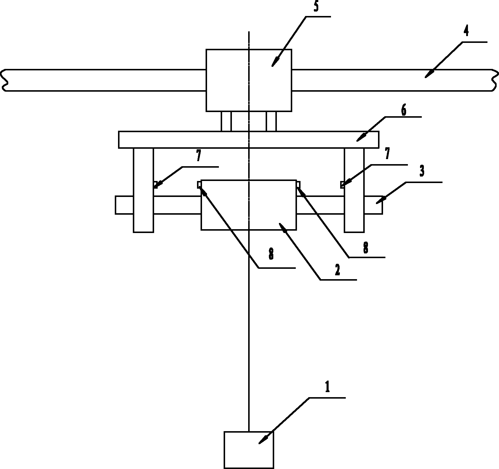 Frictionless air flotation device used for following moving trace of suspension centre in extra-long distance