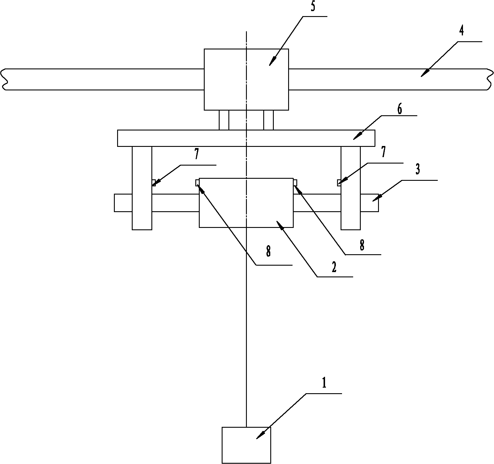 Frictionless air flotation device used for following moving trace of suspension centre in extra-long distance