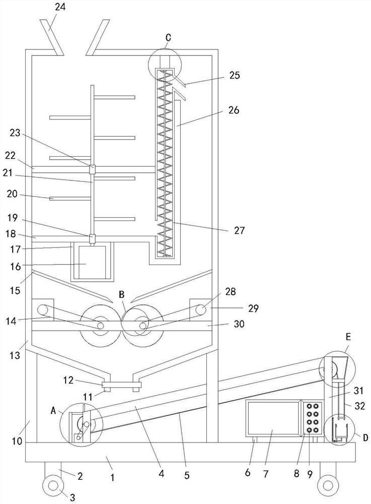 Efficient organic fertilizer homogenizing device and homogenizing method thereof