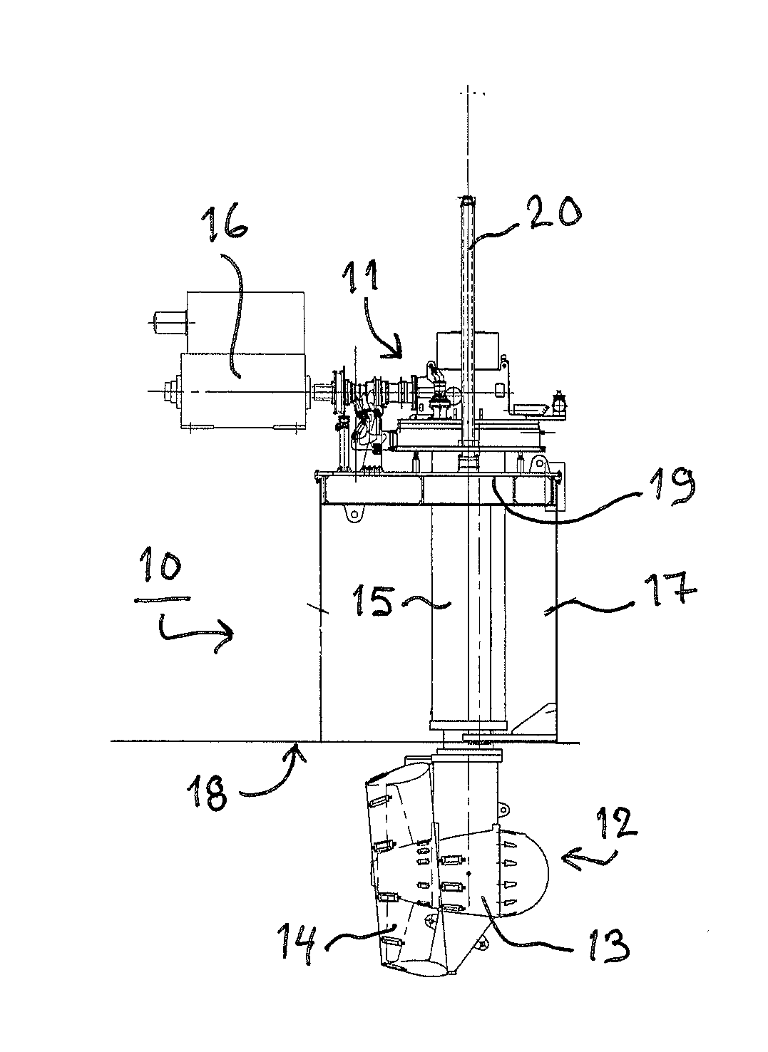 Method for disassembling and/or assembling an underwater section of a retractable thruster unit