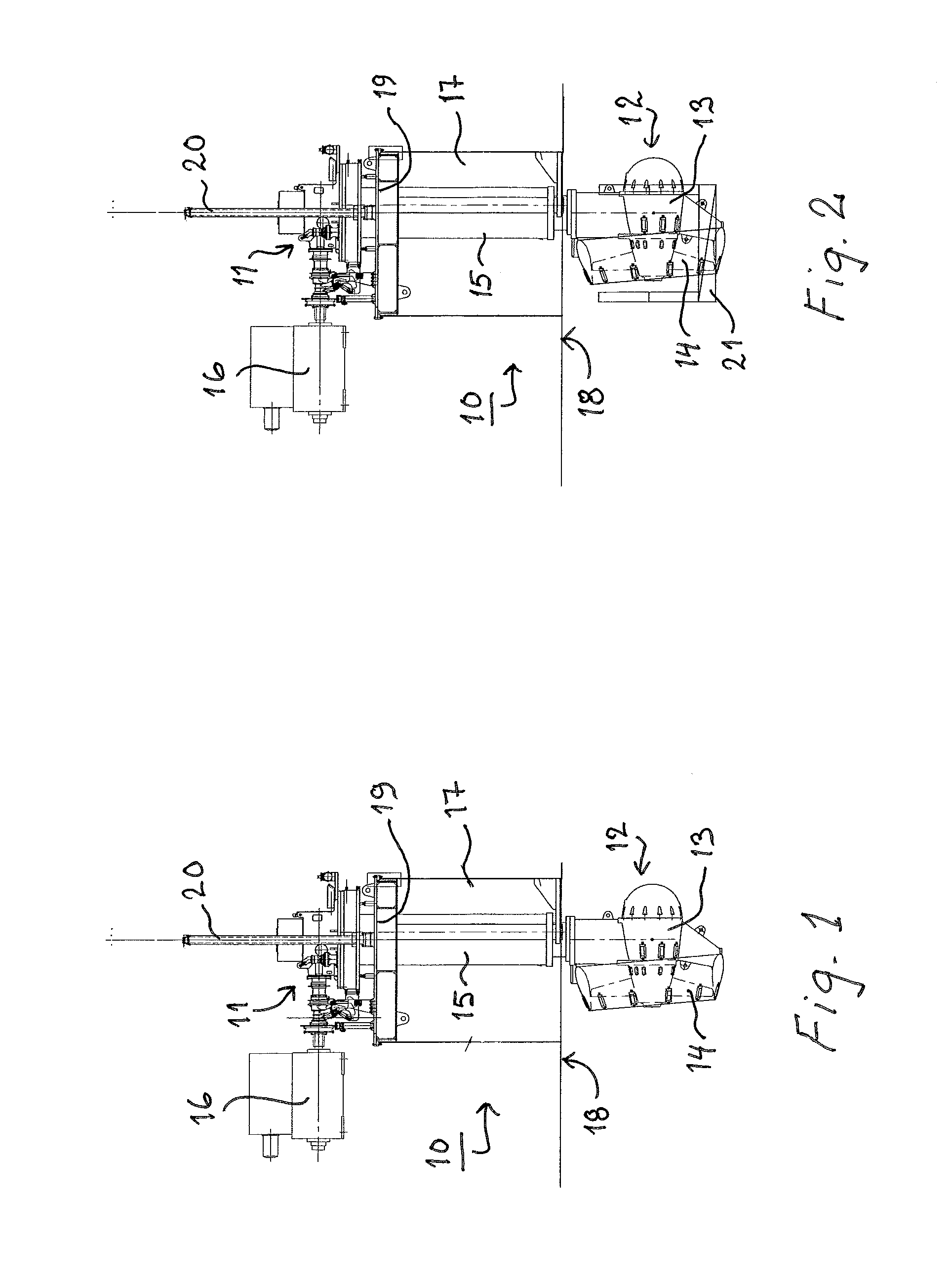 Method for disassembling and/or assembling an underwater section of a retractable thruster unit