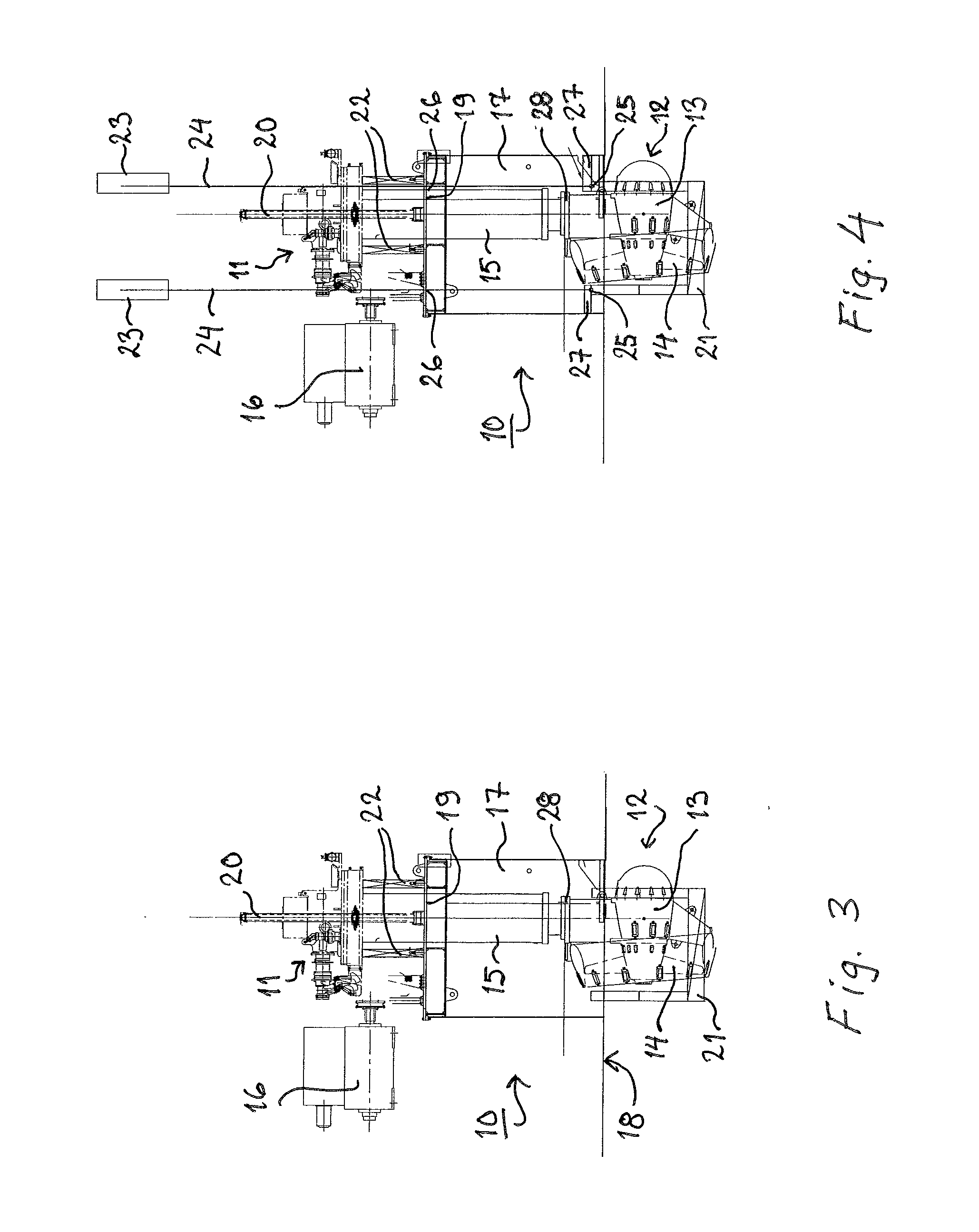 Method for disassembling and/or assembling an underwater section of a retractable thruster unit