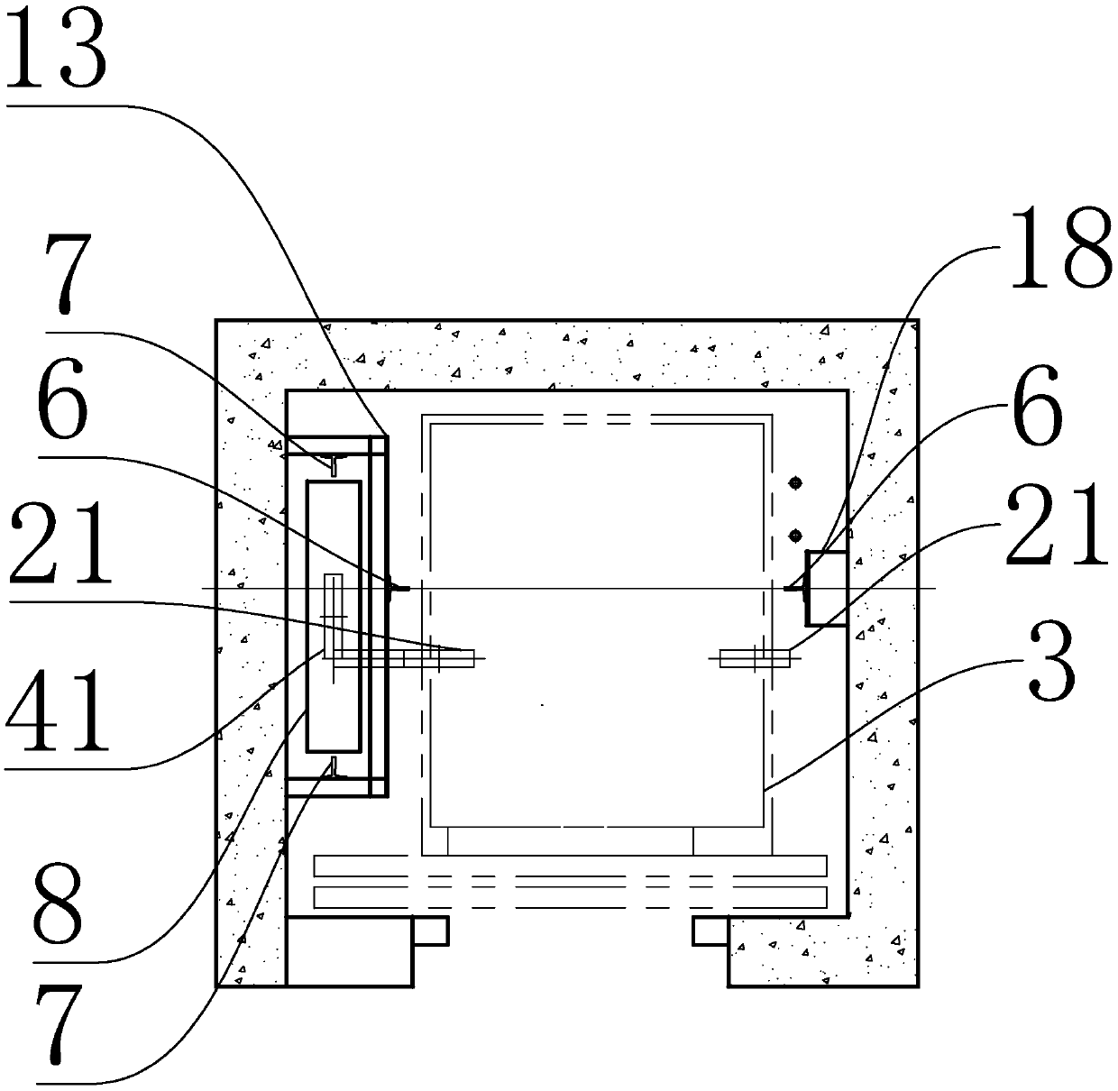 Side-mounted household elevator civil engineering structure