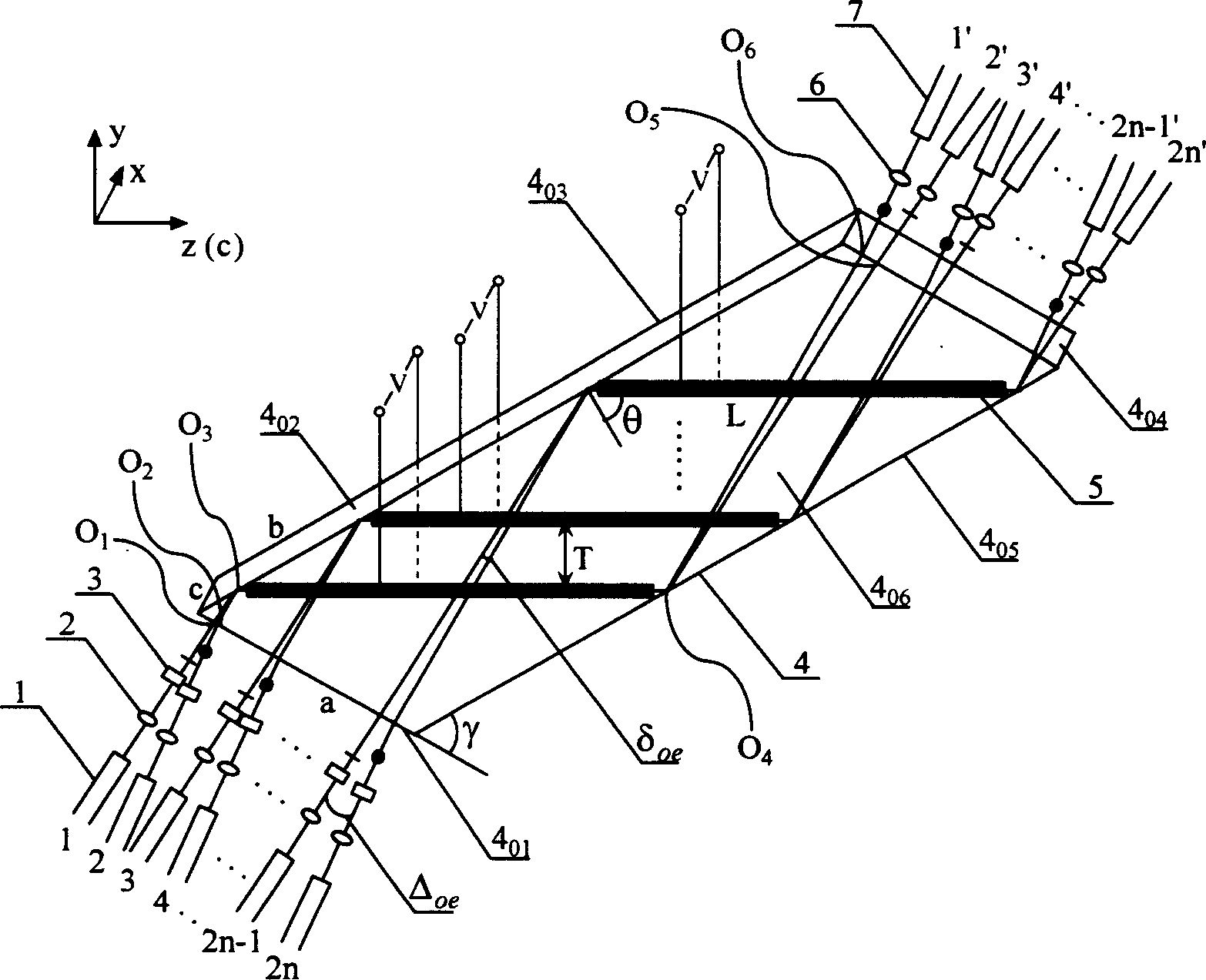 2X2 optical switch array integrated on monolithic crystal