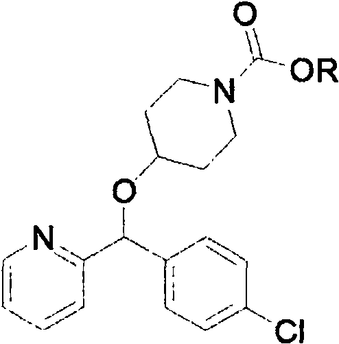 Preparation method of 4-[(4-chlorphenyl)-2-pyridylmethoxy]-1-piperidine carboxylate